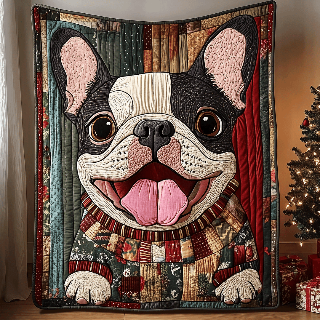 Jolly Fransk Bulldog Quiltet Tæppe