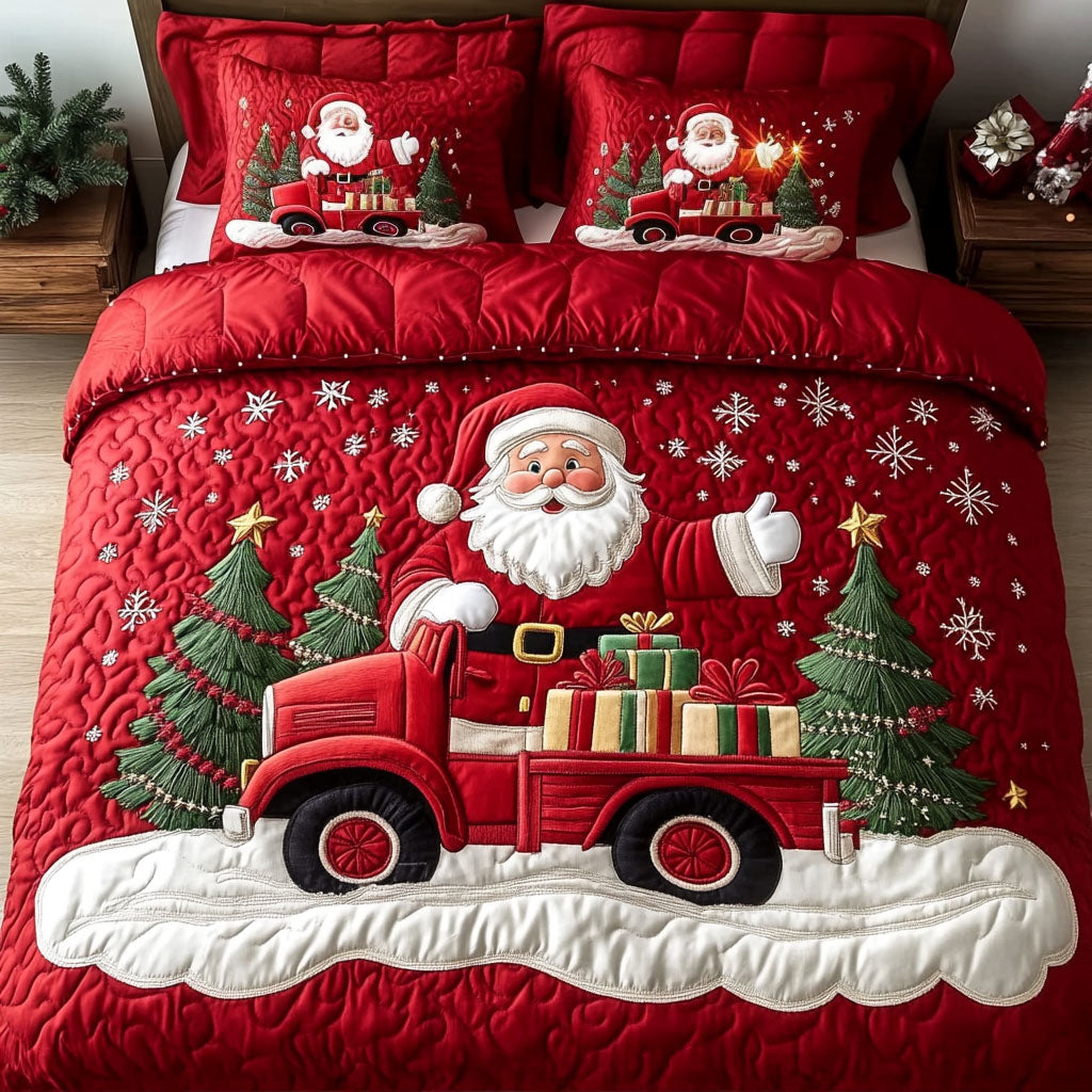 Jolly Holiday Express 3-delt quiltet sengetøjssæt