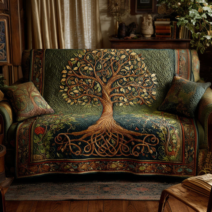 Træet af Livet Quilted Sofa Cover