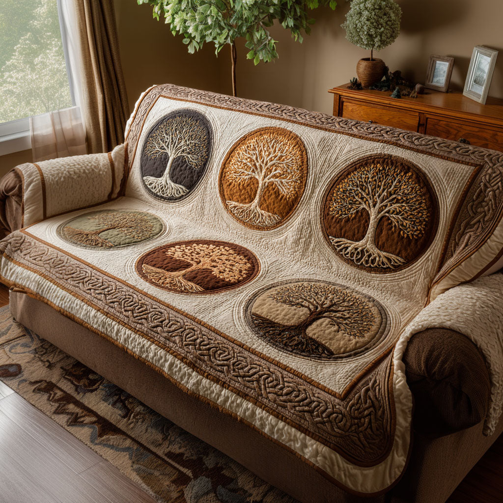 Træet af Livet Quilted Sofa Cover