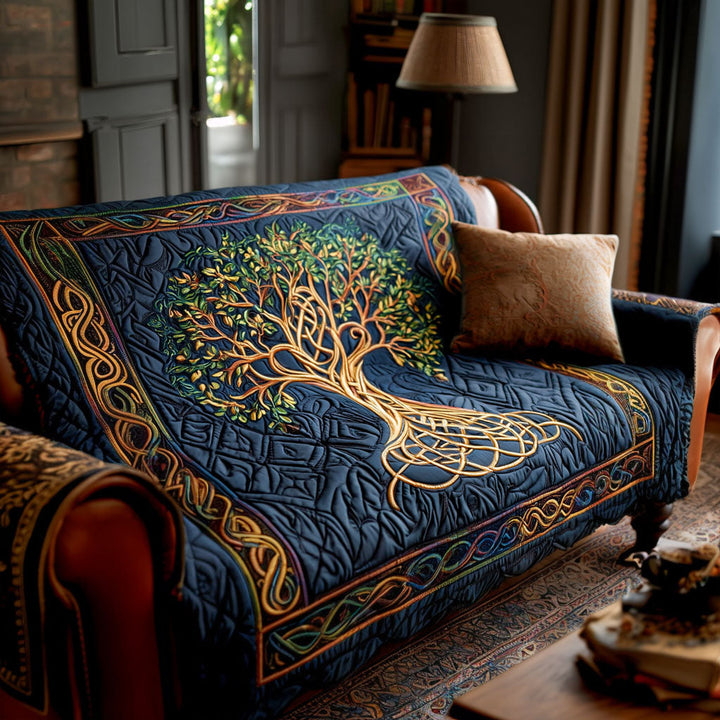 Træet af Livet Quilted Sofa Cover