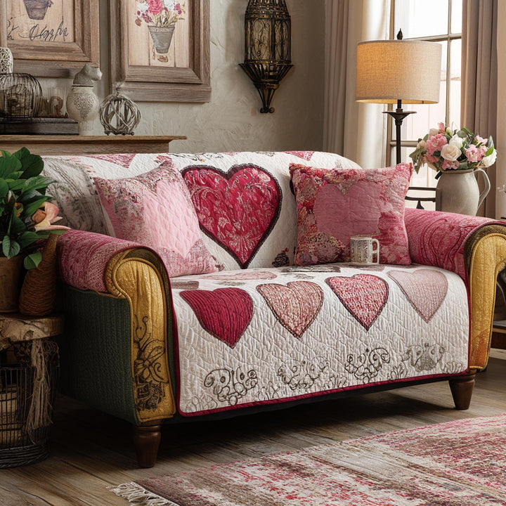 Hjerte Quiltet Sofa Dække