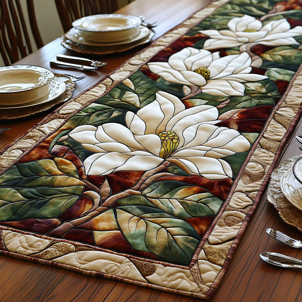 Magnolia Minder Quilted Table Runner