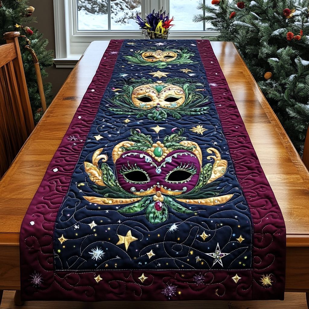 Mardi Gras Quiltet Bordløber