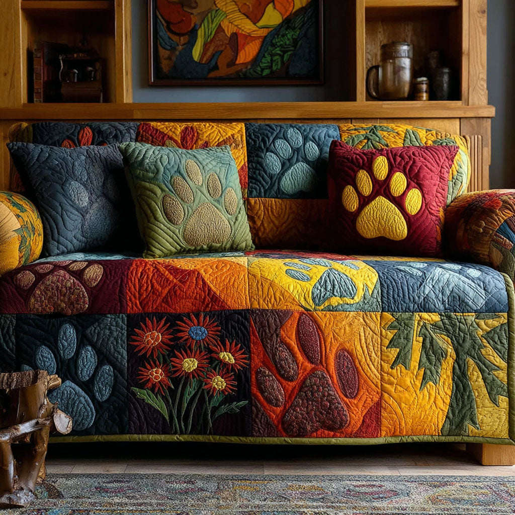 Eng Pawprint Quiltet Sofa Dæk