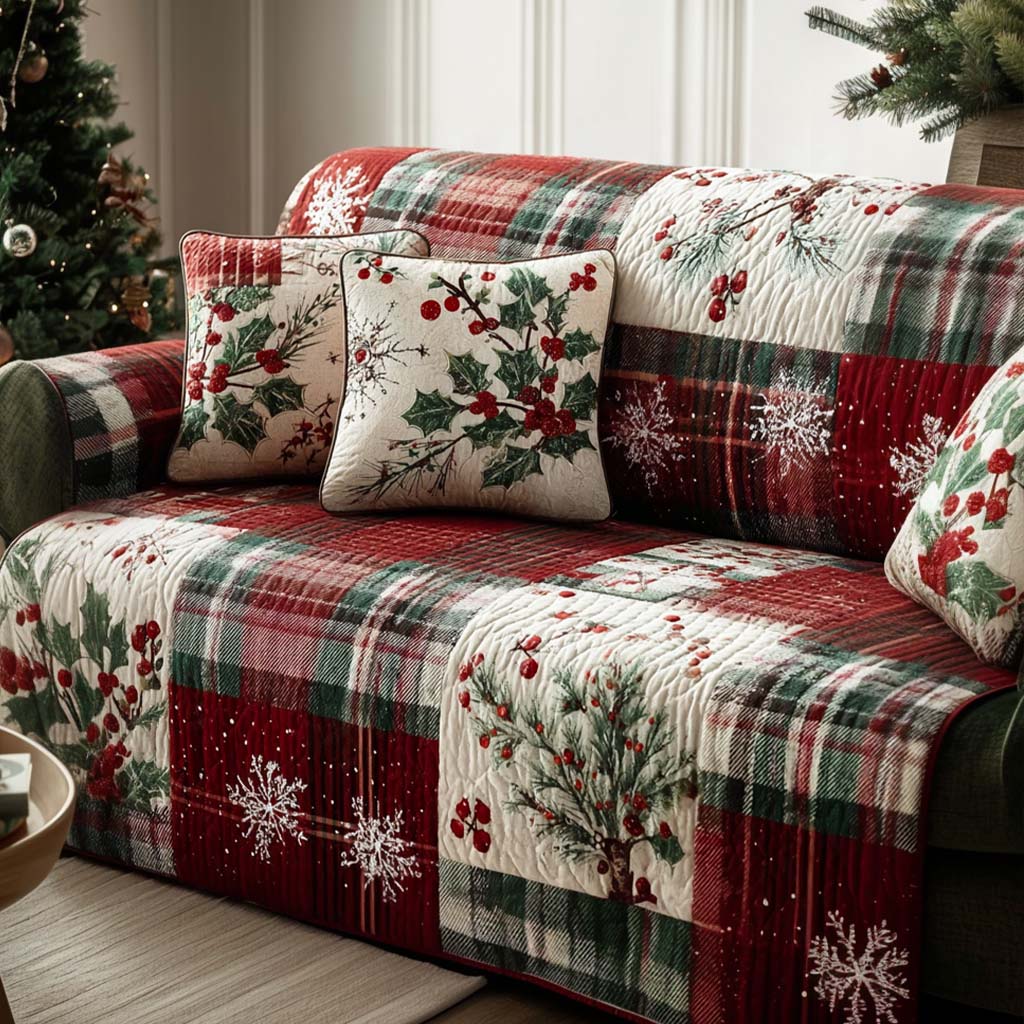 Merry Moments Quilted Sofa Cover