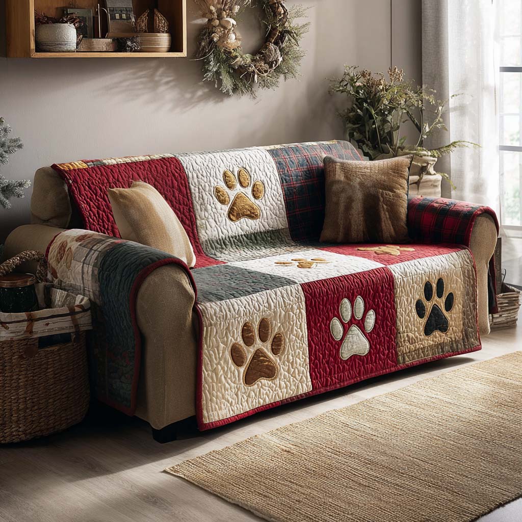 God Pawmas Quilted Sofa Cover