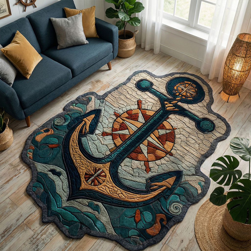 Midnight Harbor Mosaic Custom Shape Area Rug