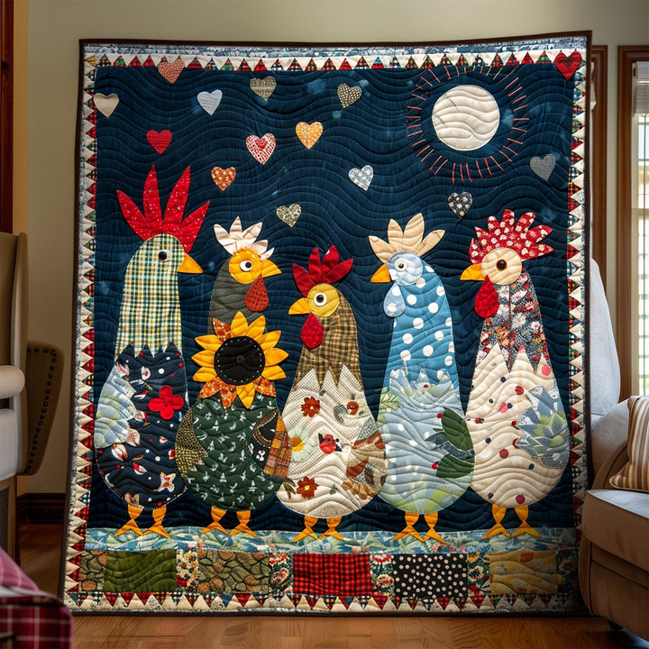Måneskinnet Haner Kunst Quilt Hængende