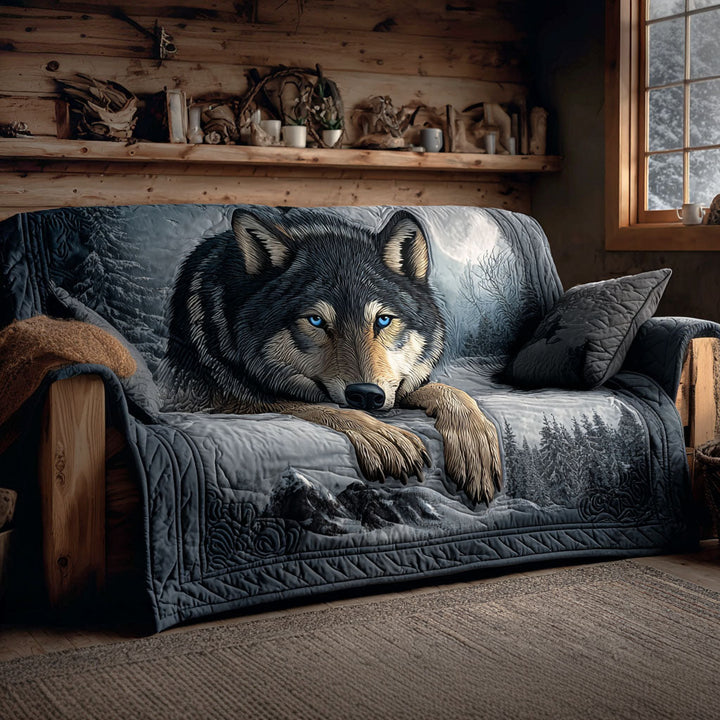 Wolf Quilted Sofa Cover