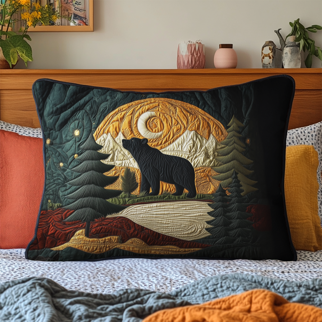 Mountain Bear Quilted Bedding Pillow Case