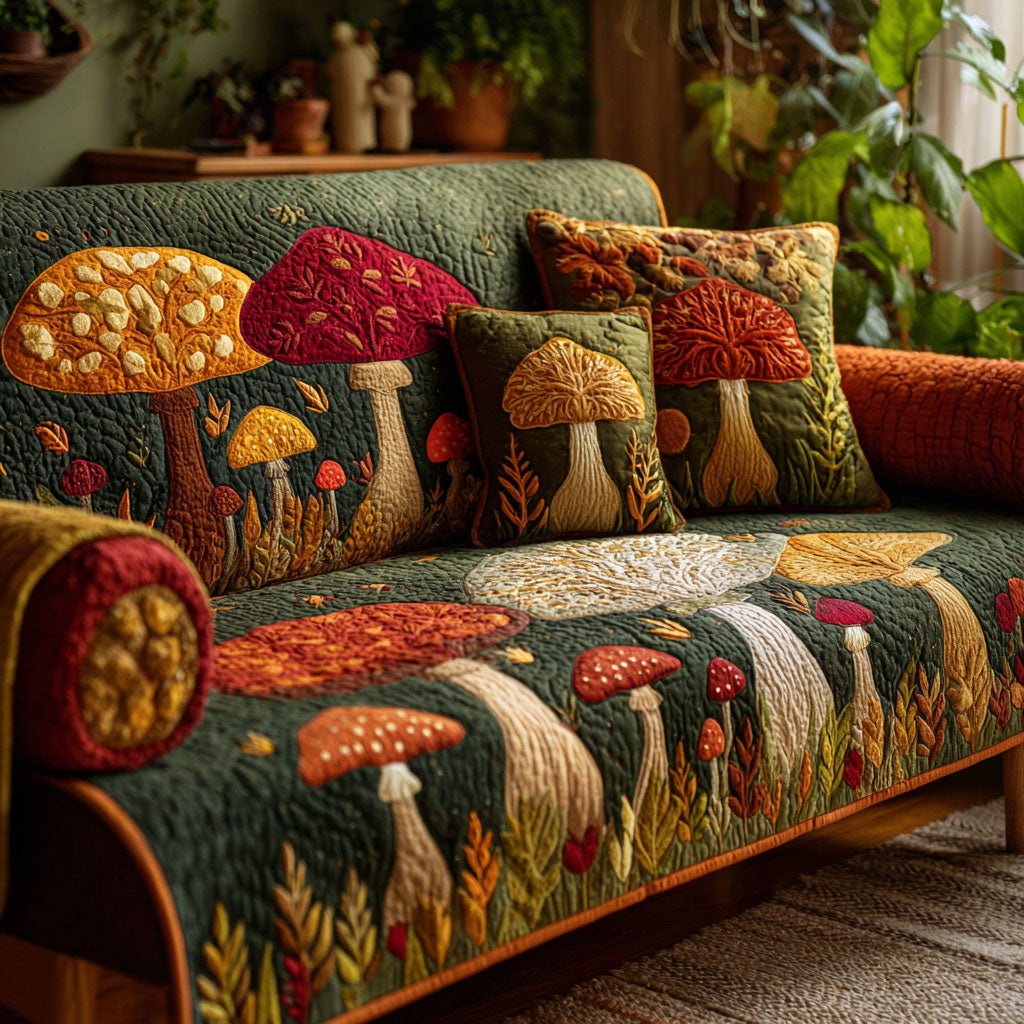 Svampe Grove Quiltet Sofa Dække