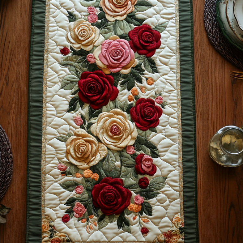Mystisk Rose Quilted Table Runner