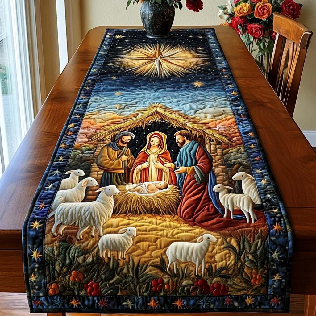 Fødsel Under Stjernerne Quilted Bordløber