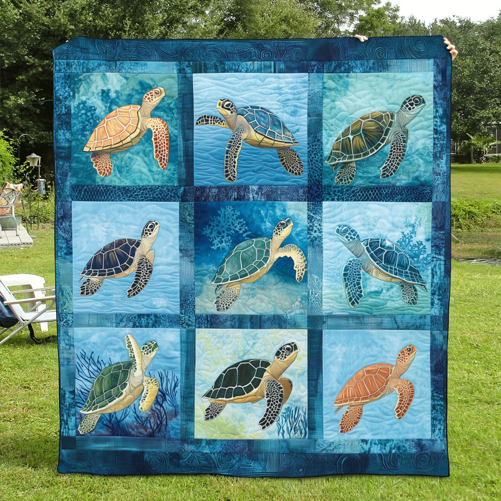 Ocean Harmony Quiltet Tæppe