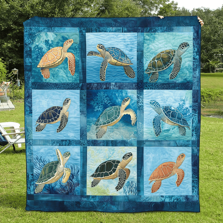 Ocean Harmony Quiltet Tæppe