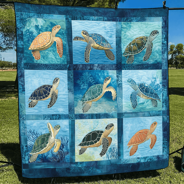 Ocean Harmony Quiltet Tæppe