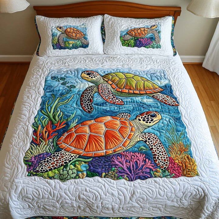 Skildpadde 3-delt Quilted Sengetøj Sæt