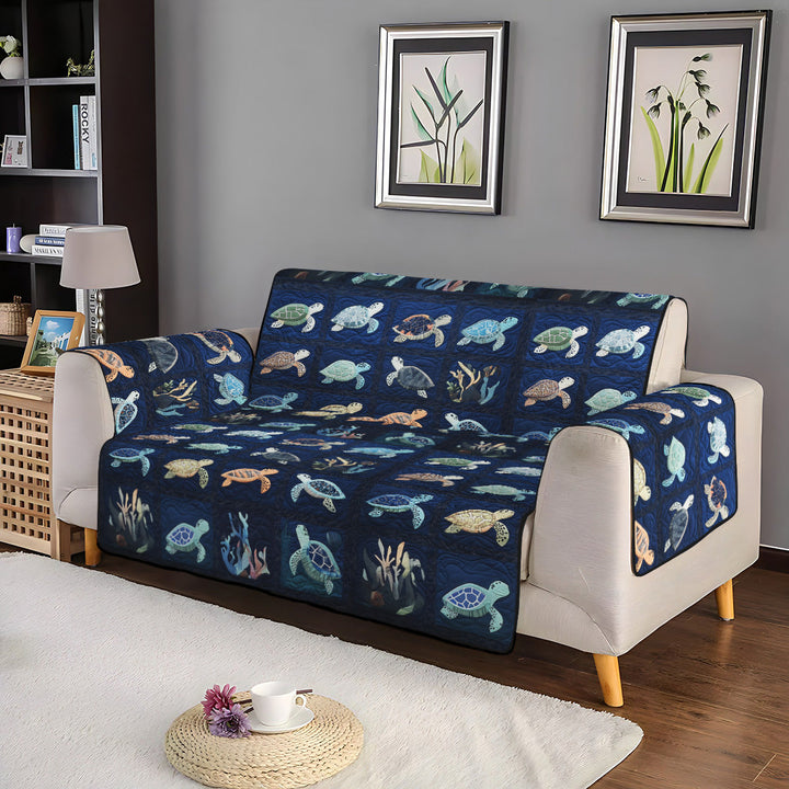 Oceanic Odyssey Quilted Sofa Cover