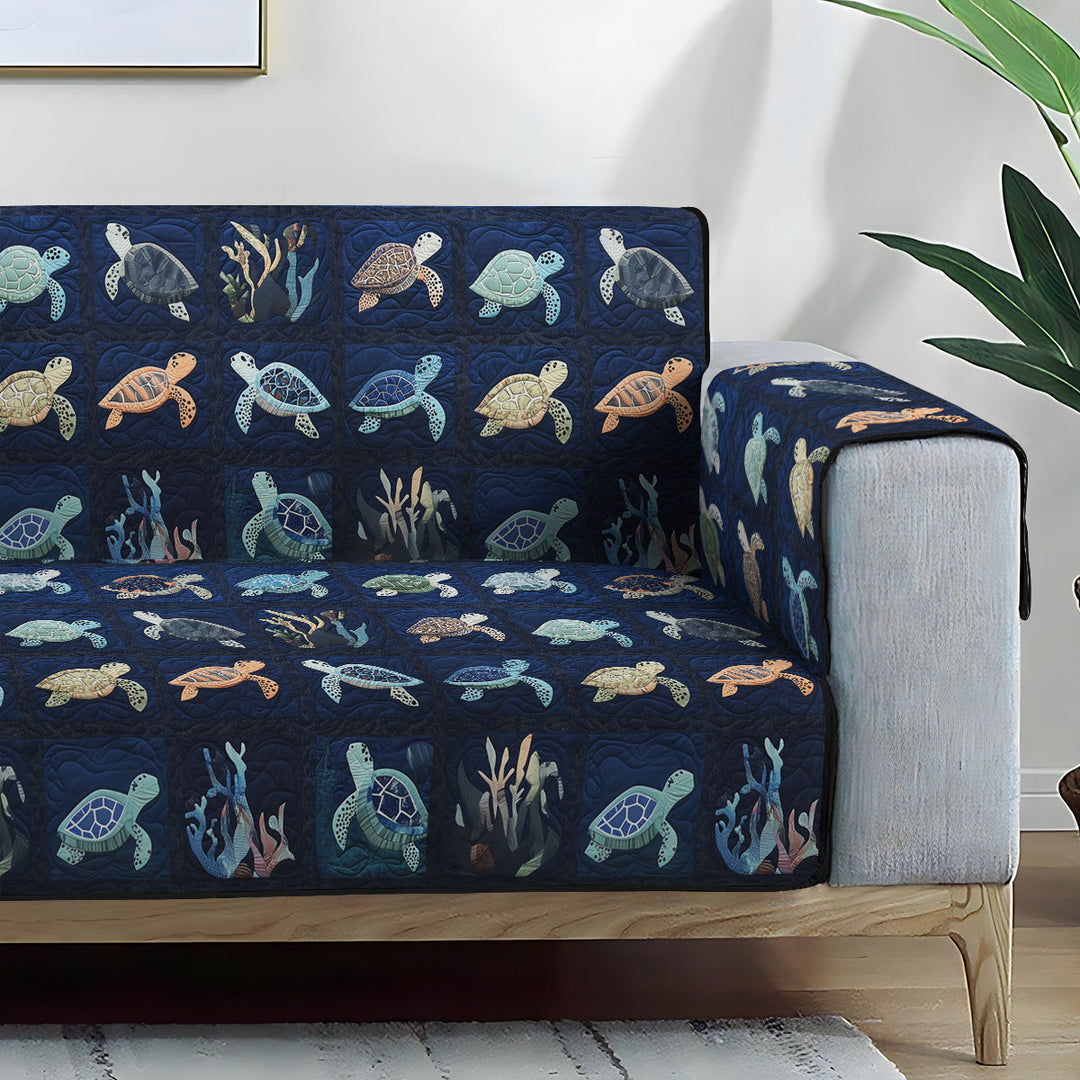 Oceanic Odyssey Quilted Sofa Cover
