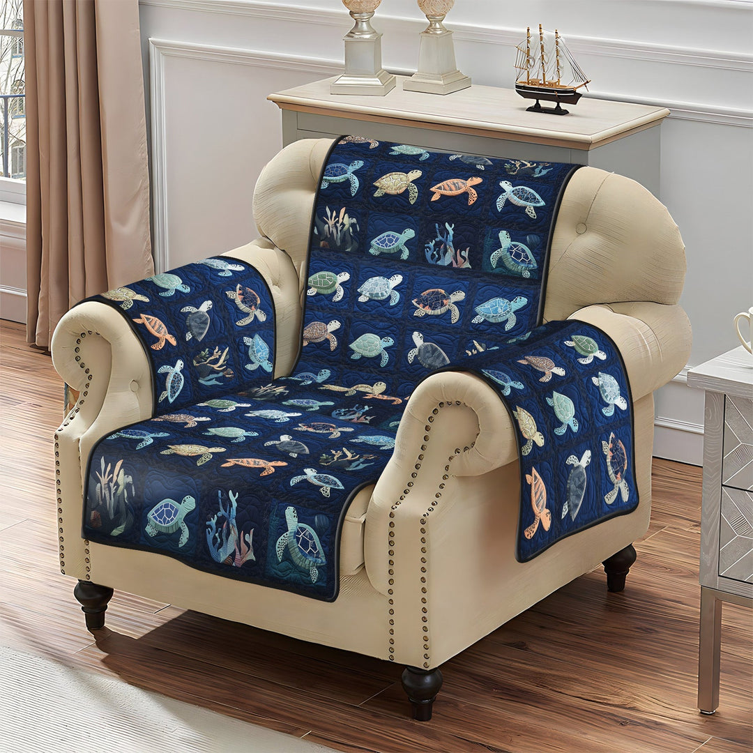 Oceanic Odyssey Quilted Sofa Cover