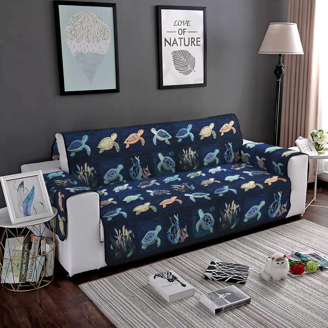 Oceanic Odyssey Quilted Sofa Cover