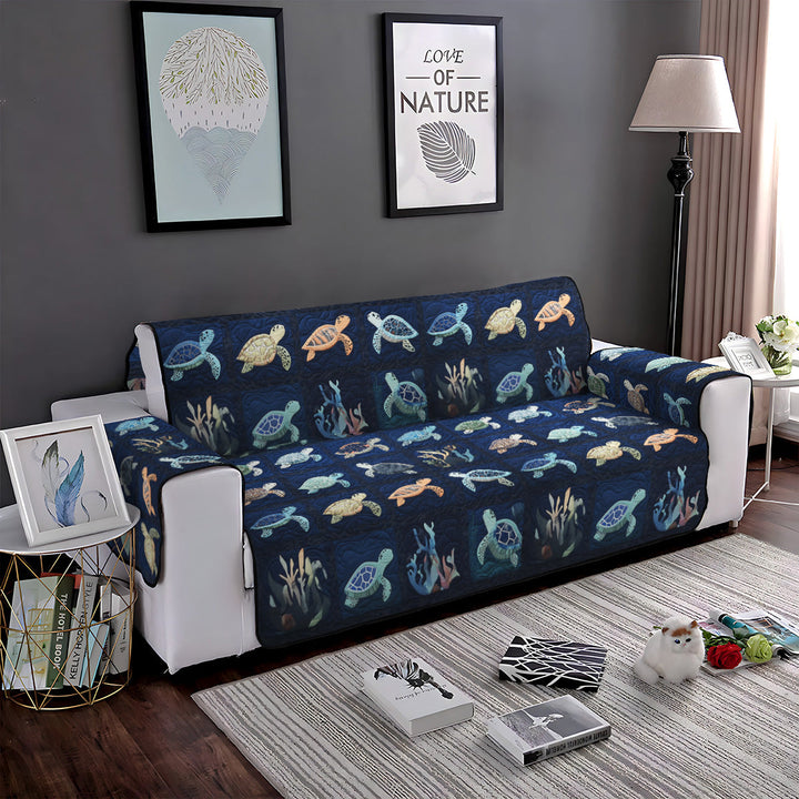 Oceanic Odyssey Quilted Sofa Cover