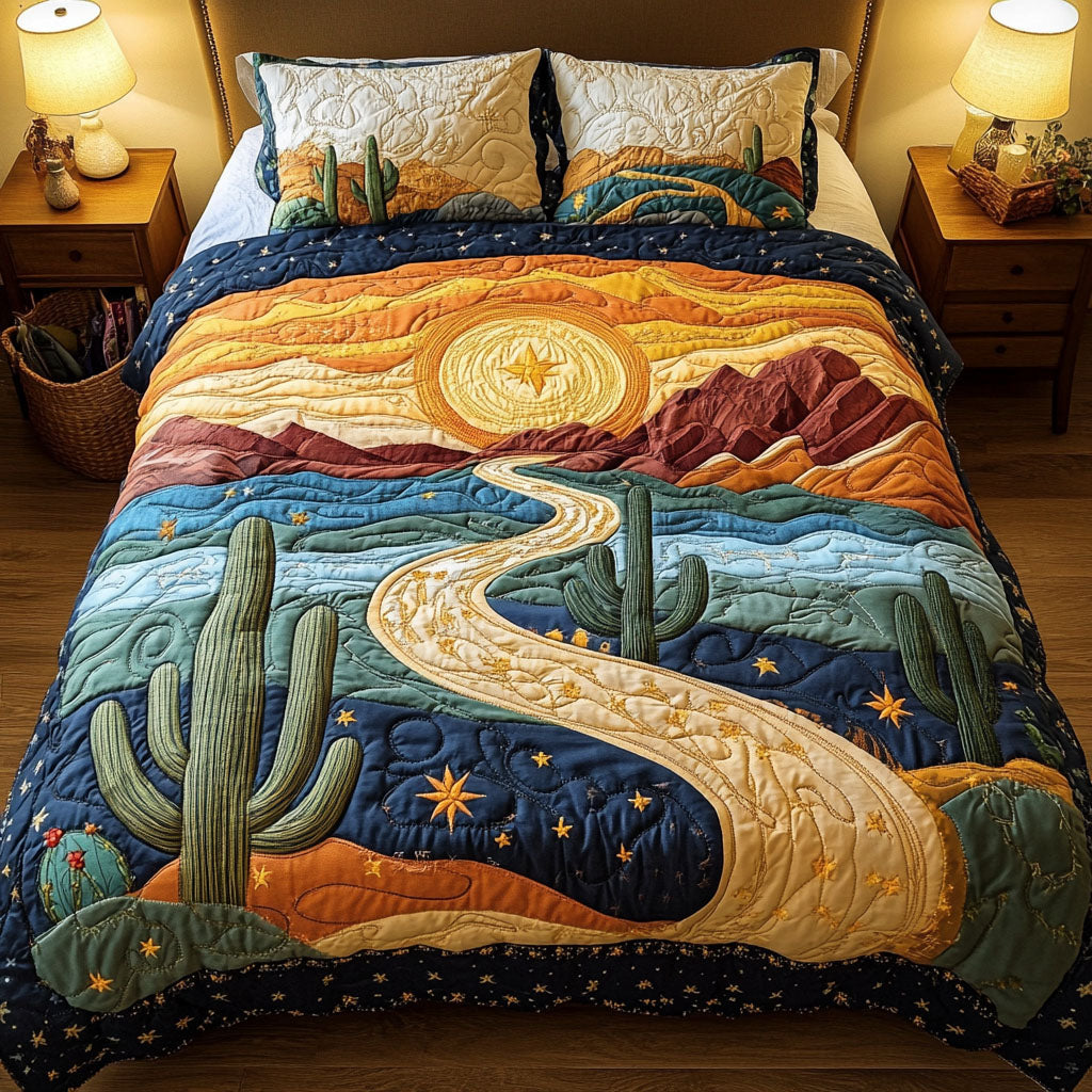 Malede Bakker 3-delers Quilted Sengetøj Sæt