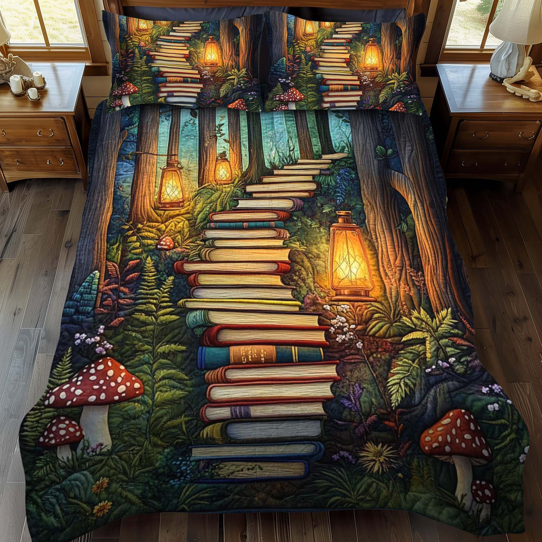 Pathway Of Stories 3-delt Quiltet Sengetøjssæt