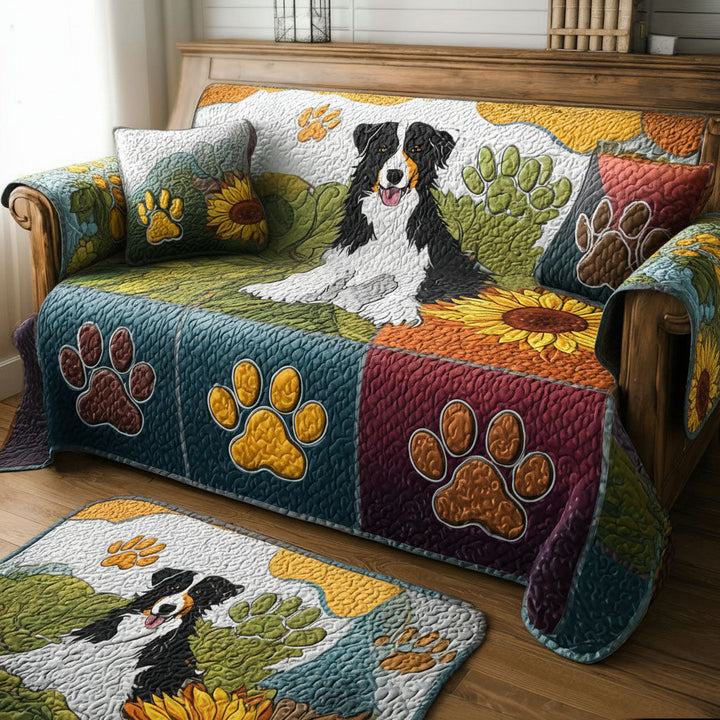 Paw Quilted Sofa Cover