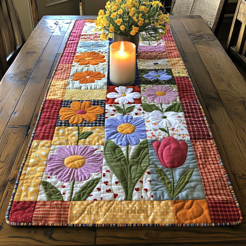 Blomster Quiltet Bordløber