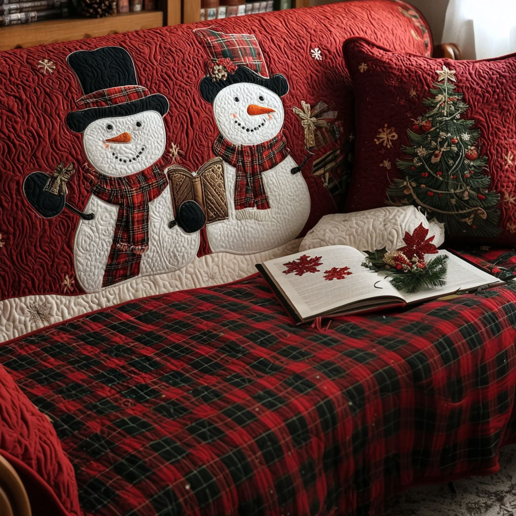 Plaid Snemand Cheer Quilted Sofa Cover