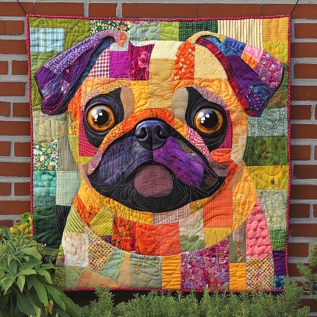 Pug Farver Delight Quiltet Tæppe