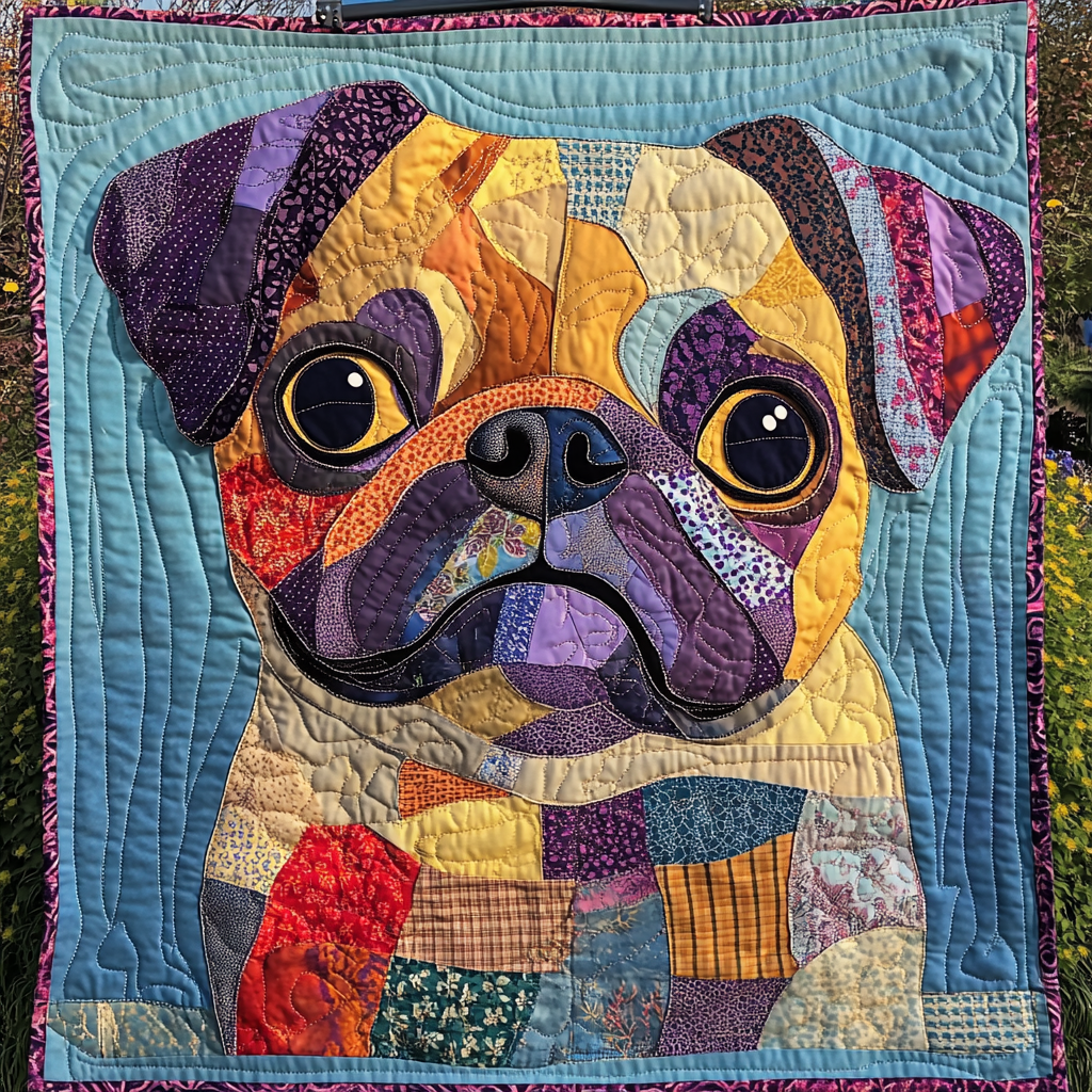 Puggy Perfection Quiltet Tæppe