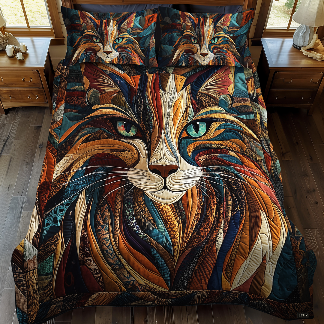 Purrs And Patches 3-delt quiltet sengetøjssæt