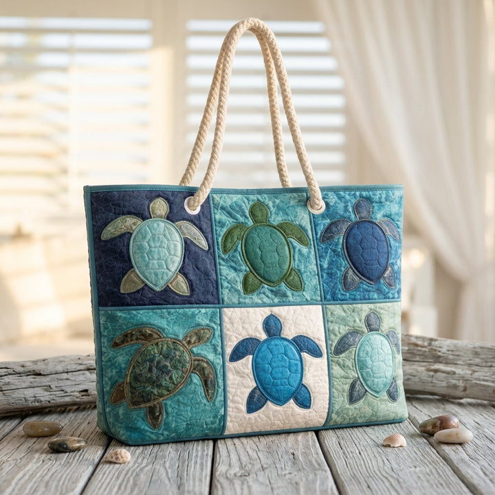 Strandtaske - Blå Havskildpadder