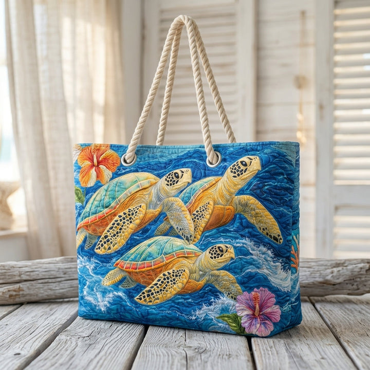 Strandtaske - Svømmende Skildpadder