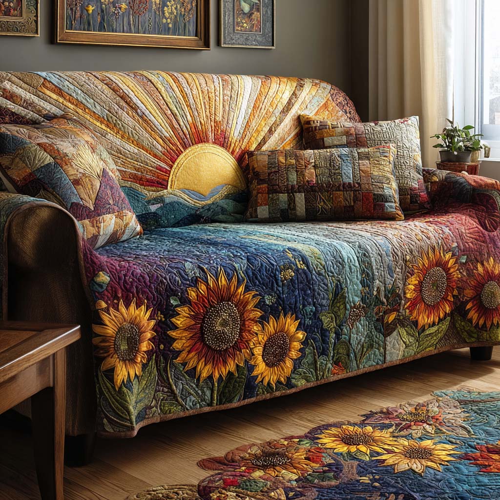 Solskin Quiltet Sofa Dække