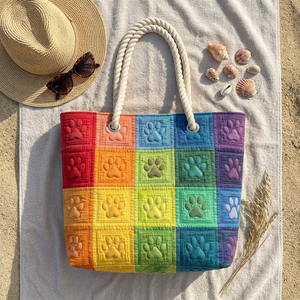 Strandtaske - Regnbue Poteaftryk