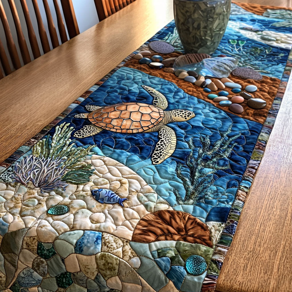 Reef Turtle Quiltet Bordløber