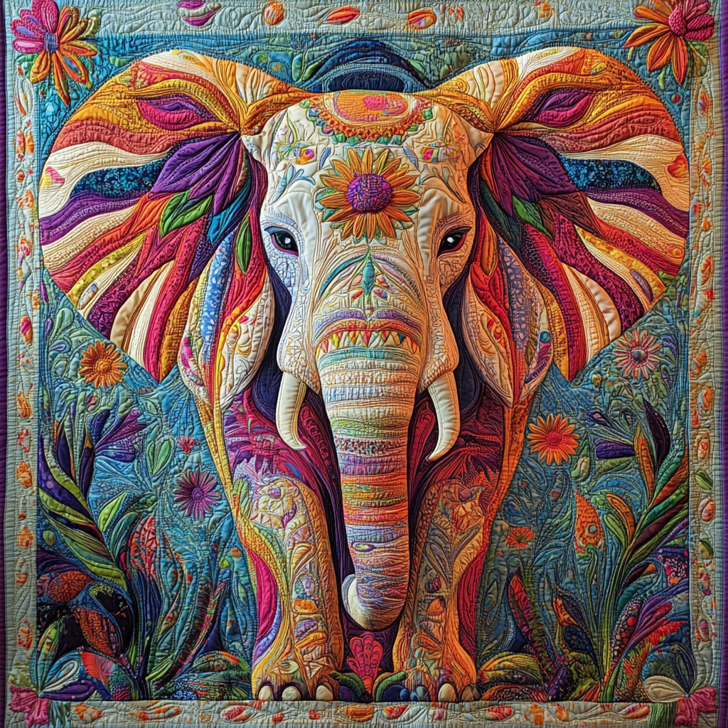 Regal Elephant Quiltet Tæppe