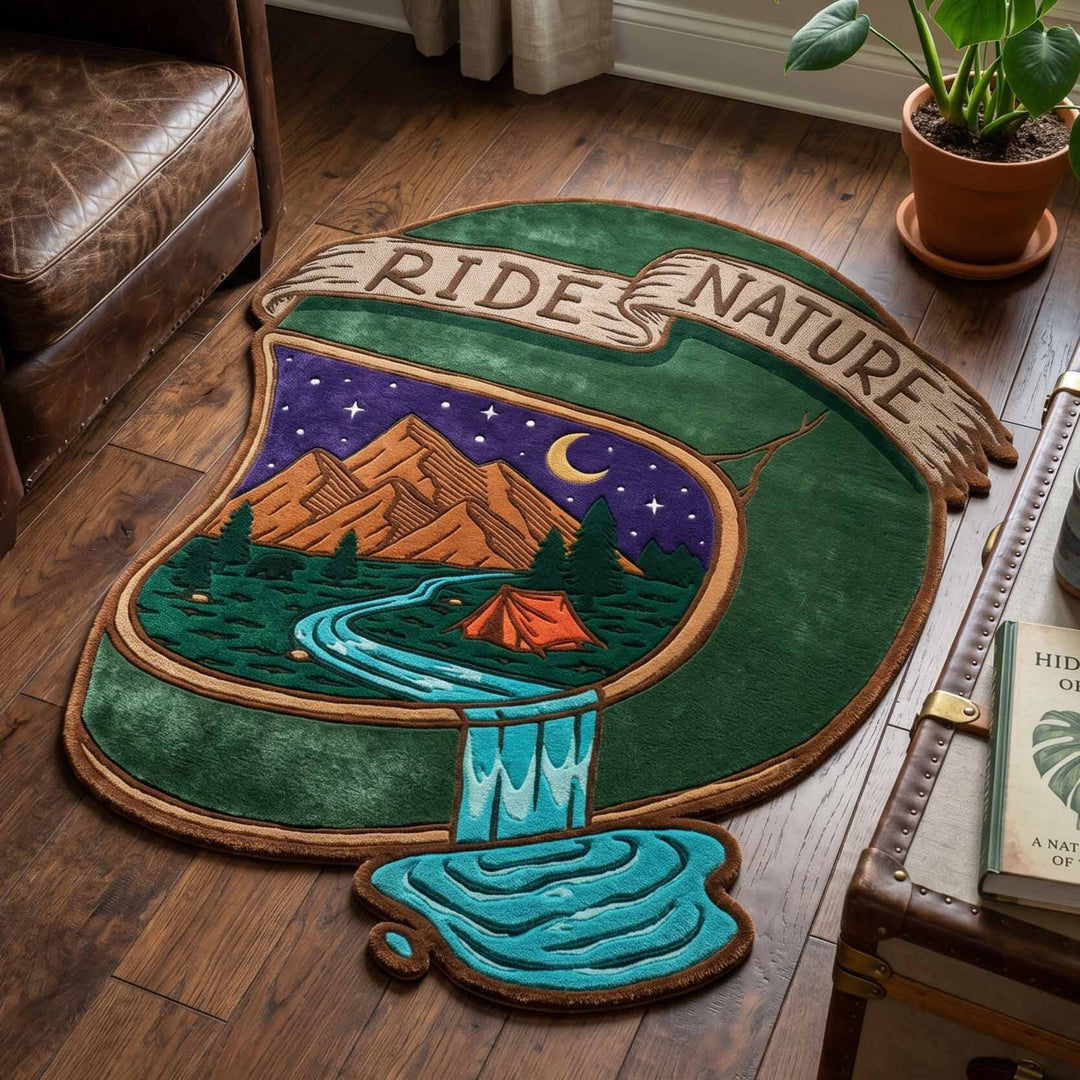 River Escape Custom Shape Area Rug
