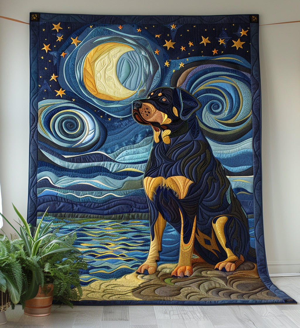 Rottweilers Natdrøm Quilted Tæppe