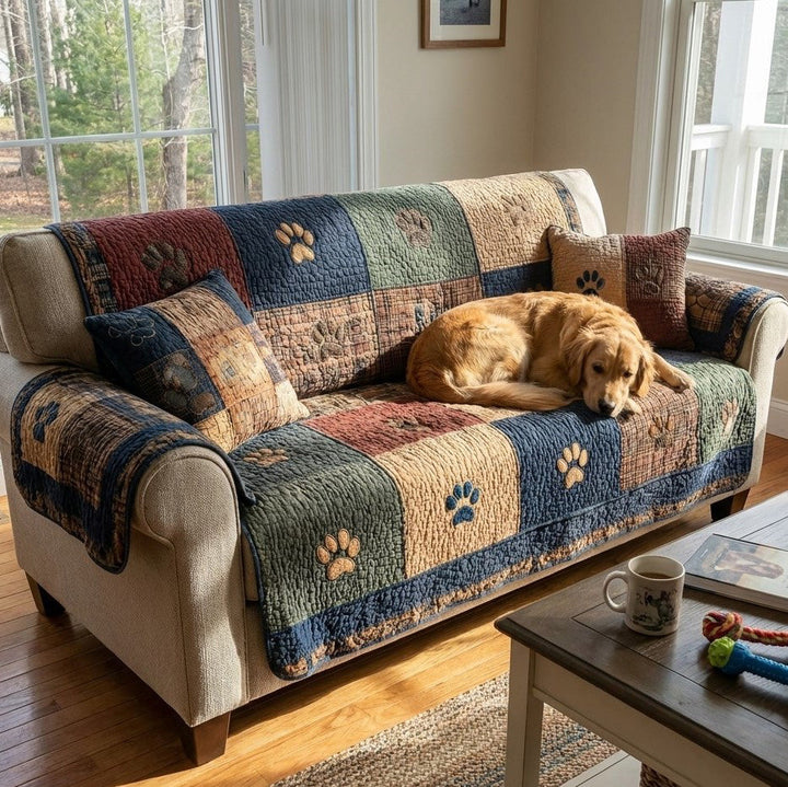 Rustik Paw Quiltet Sofa Dække