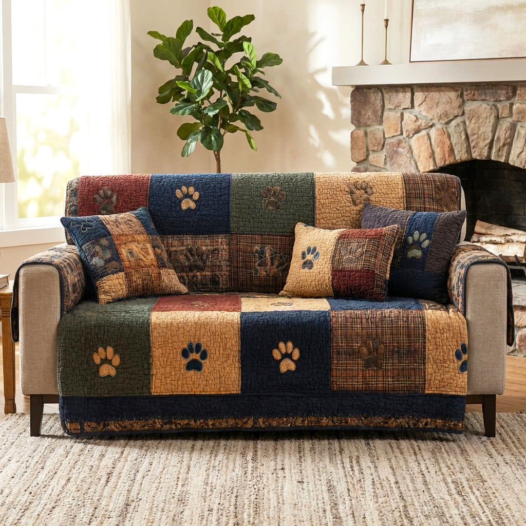 Rustik Paw Quiltet Sofa Dække