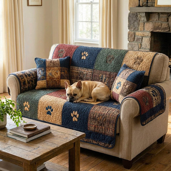 Rustik Paw Quiltet Sofa Dække