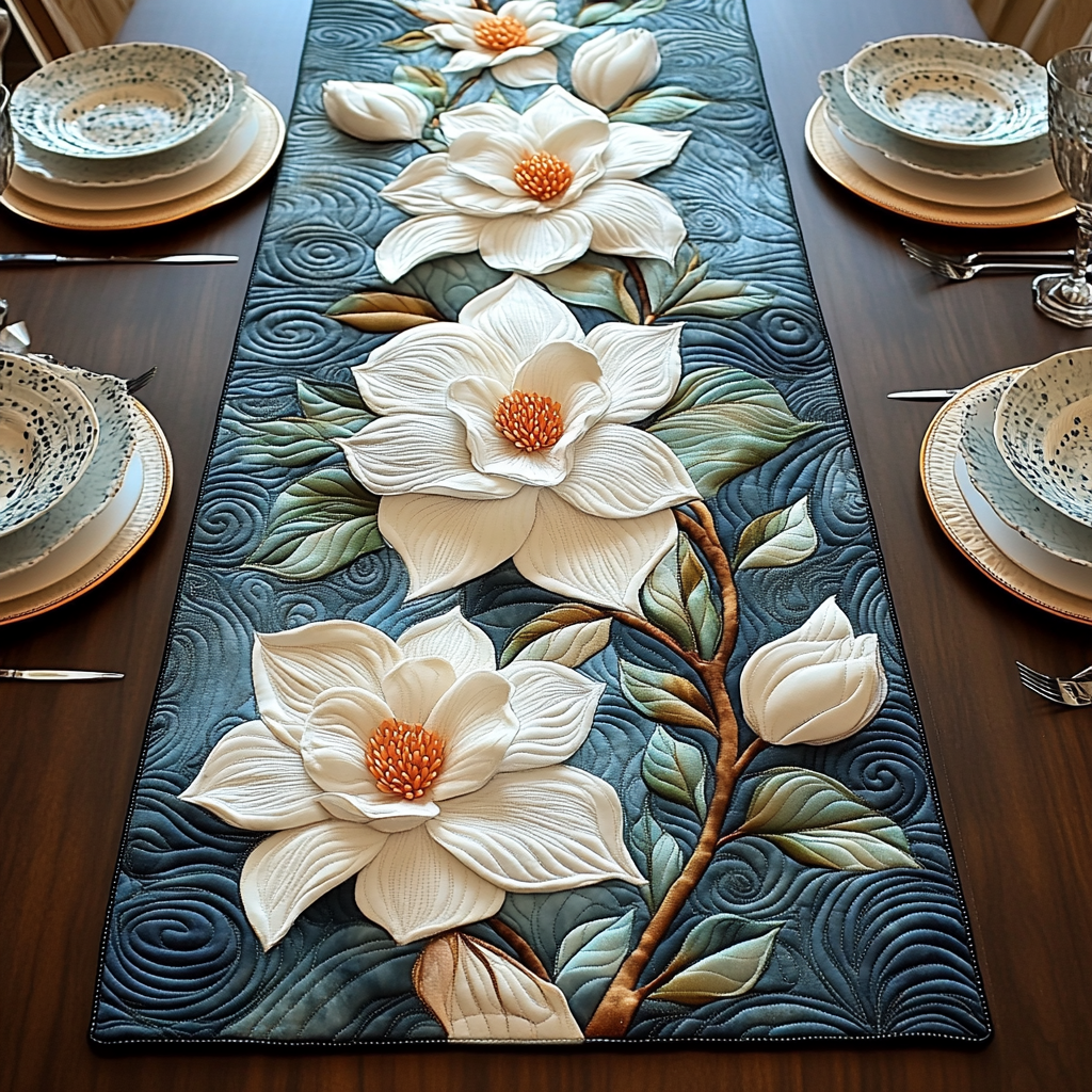 Rustik Magnolia Quiltet Bordløber