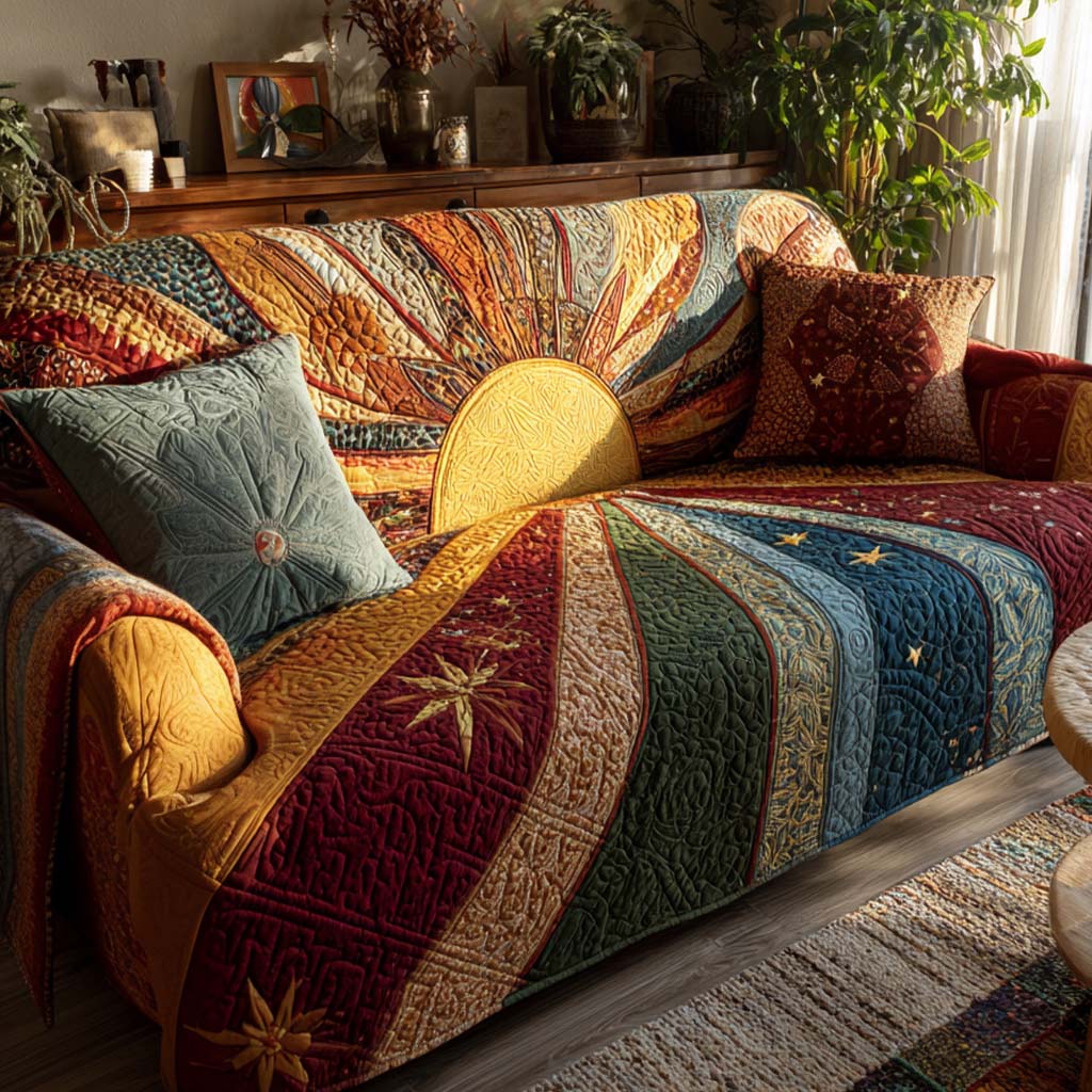 Rustik Patch Sunrise Polstret Sofa Dække