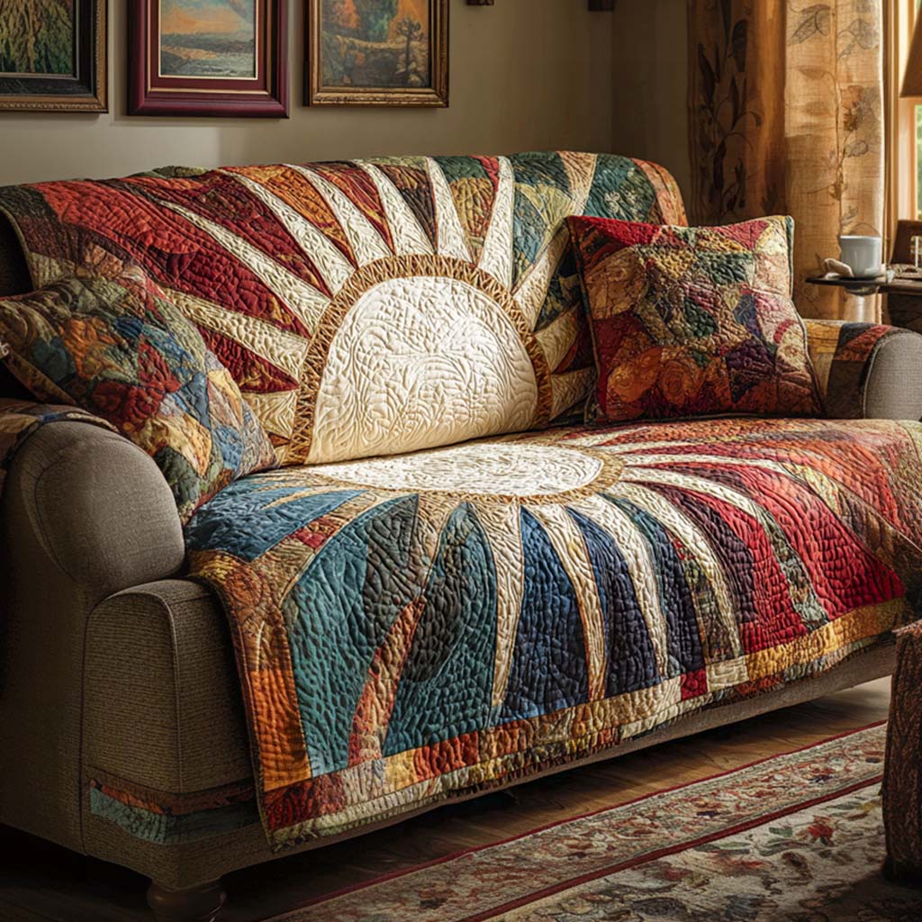 Rustik Solstråle Quiltet Sofa Dække