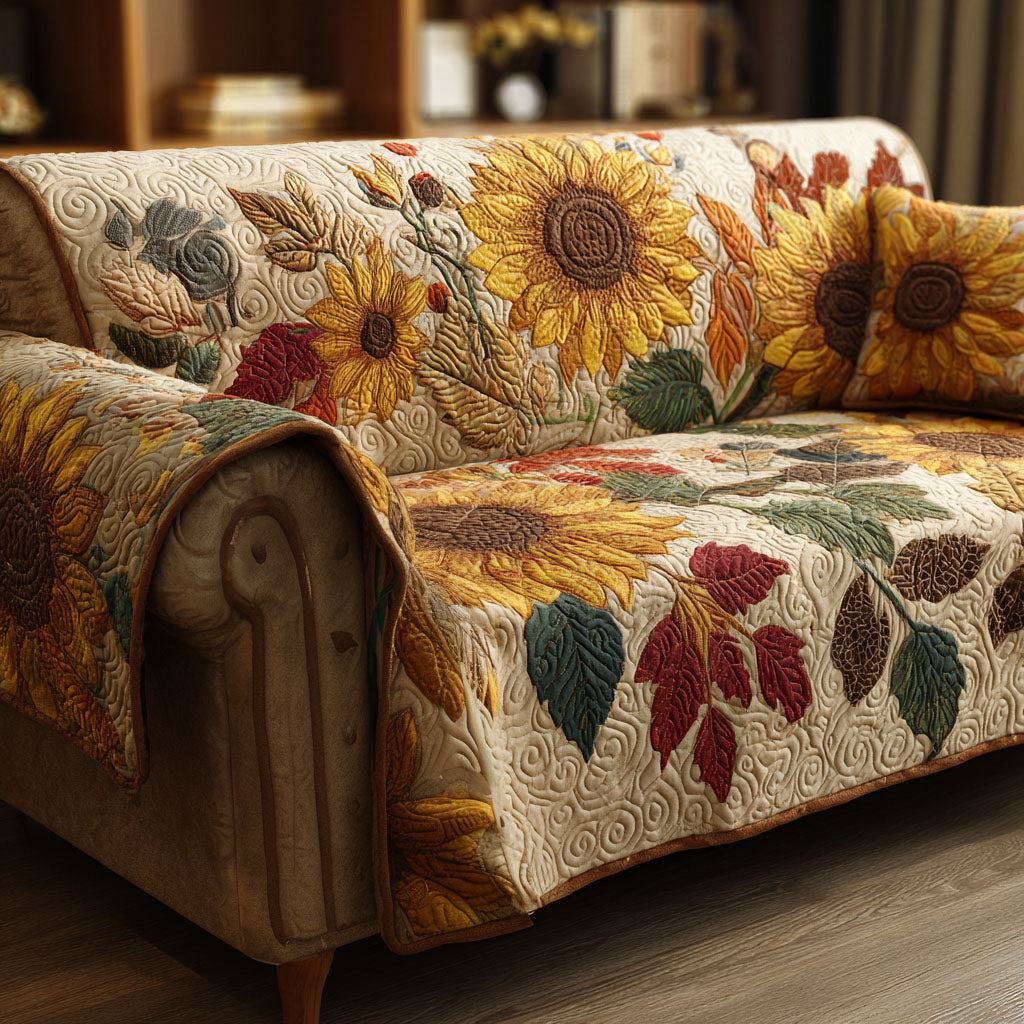 Rustik Solsikker Quilted Sofa Dække
